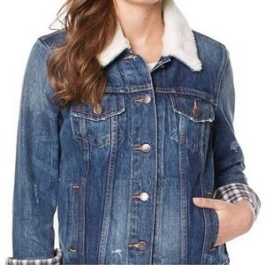 Sherpa Collar Denim Jacket Buffalo Size S